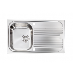 Ανοξείδωτος Νεροχύτης 86×50 Επικαθήμενος με 1 Γούρνα και Μαξιλάρι Sanitec Atlantic 10643 2VR Inox Σατινέ